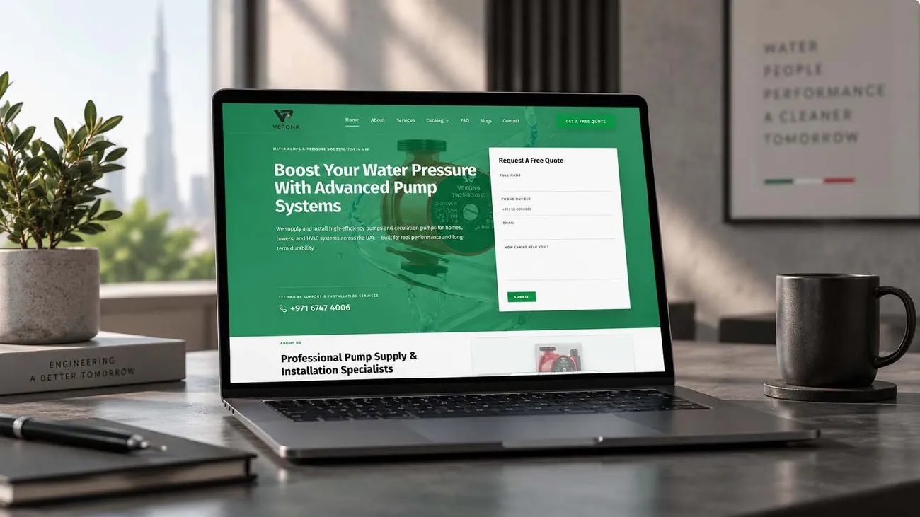 موقع Verona Pumps على حاسوب محمول