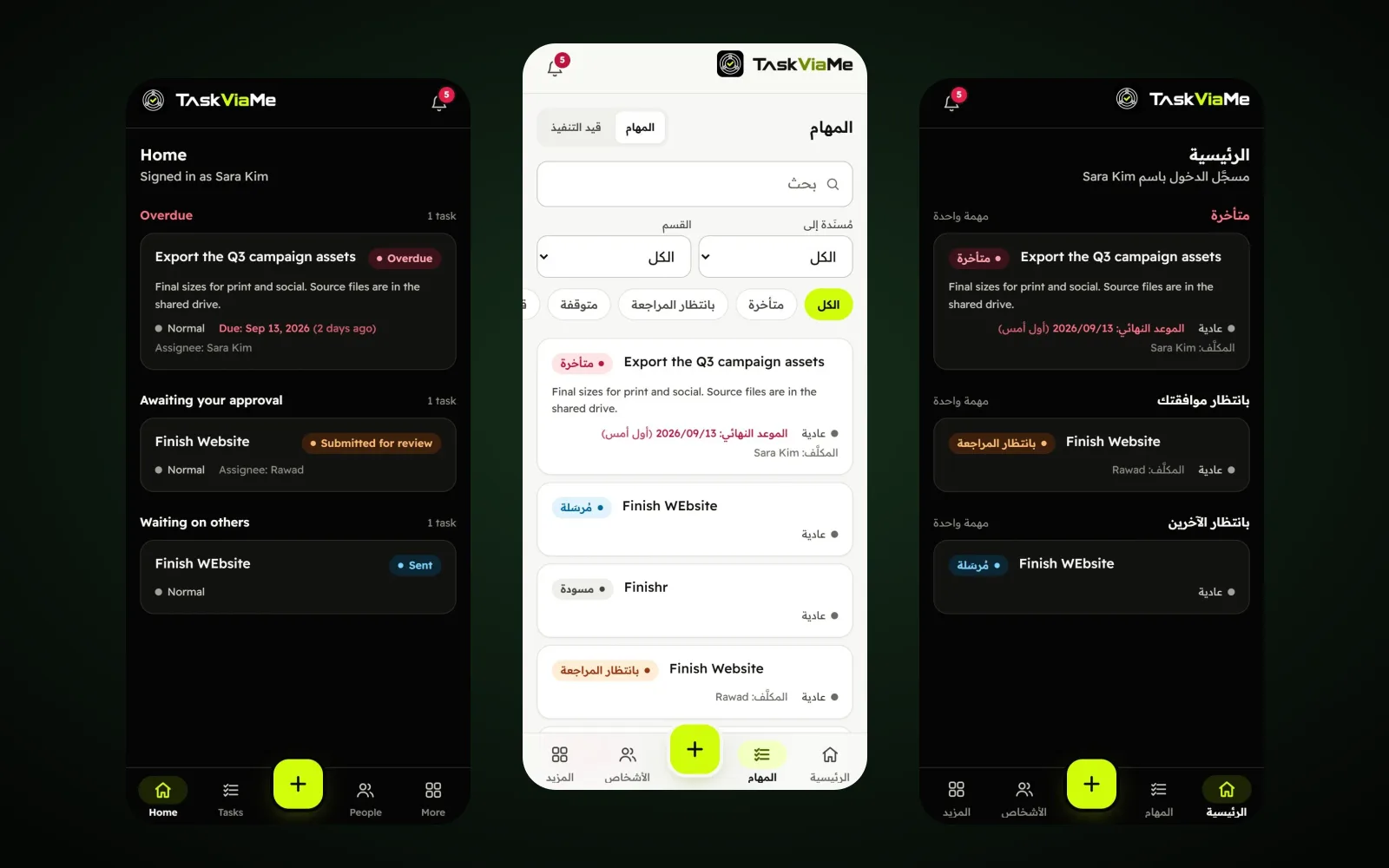 الرئيسية - المتأخرة وبانتظار الموافقة والمرسلة